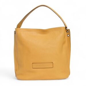 Longchamp Leather Purse Mustard New Edition Classy Hobo Bag
